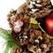 5.5" Red Ornament Pinecone and Mixed Foliage Hanging Christmas Ball Ornament